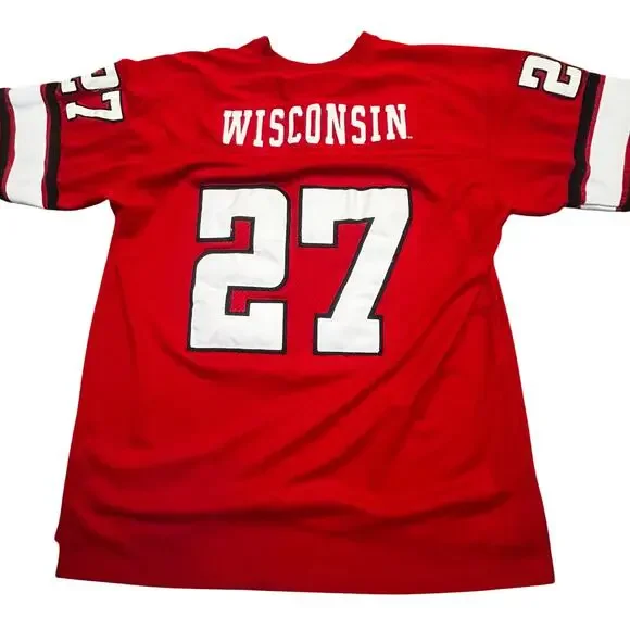 Colosseum Mens XL Wisconsin Badgers #27 Football Jersey Red White NCAA - Picture 1 of 9
